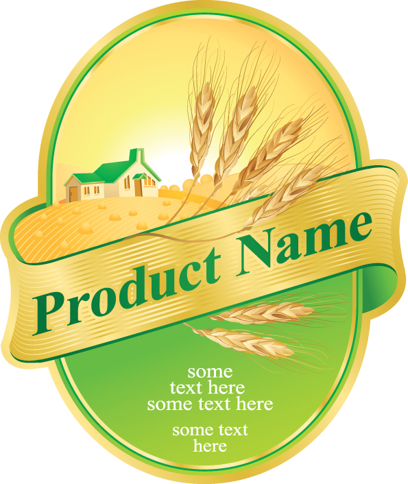 free vector Product label design 05 vector